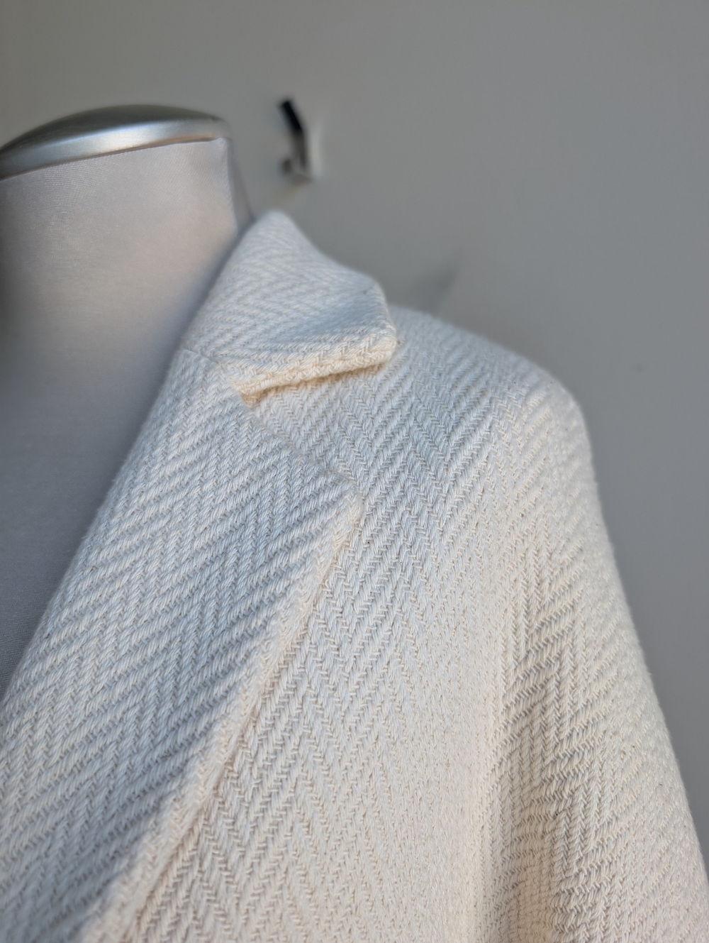 Massimo Dutti Cream Knit Blazer Coat - Picture 4 of 6